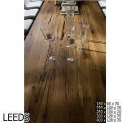 LEEDS Tömör Bassano Tölgyfa Étkezőasztal 180x90cm